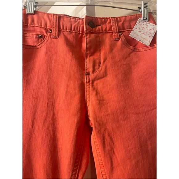 New Free People Women's Tangerine Orange Skinny Leg Cut Jeans Size 25 - Picture 13 of 16
